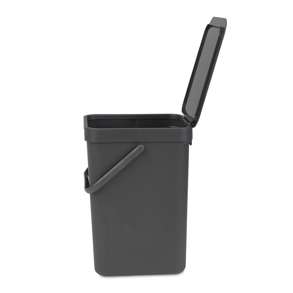 Brabantia Recyclingbox Sort & Go – 12 l – Kunststoff, rechteckig – dunkelgrau