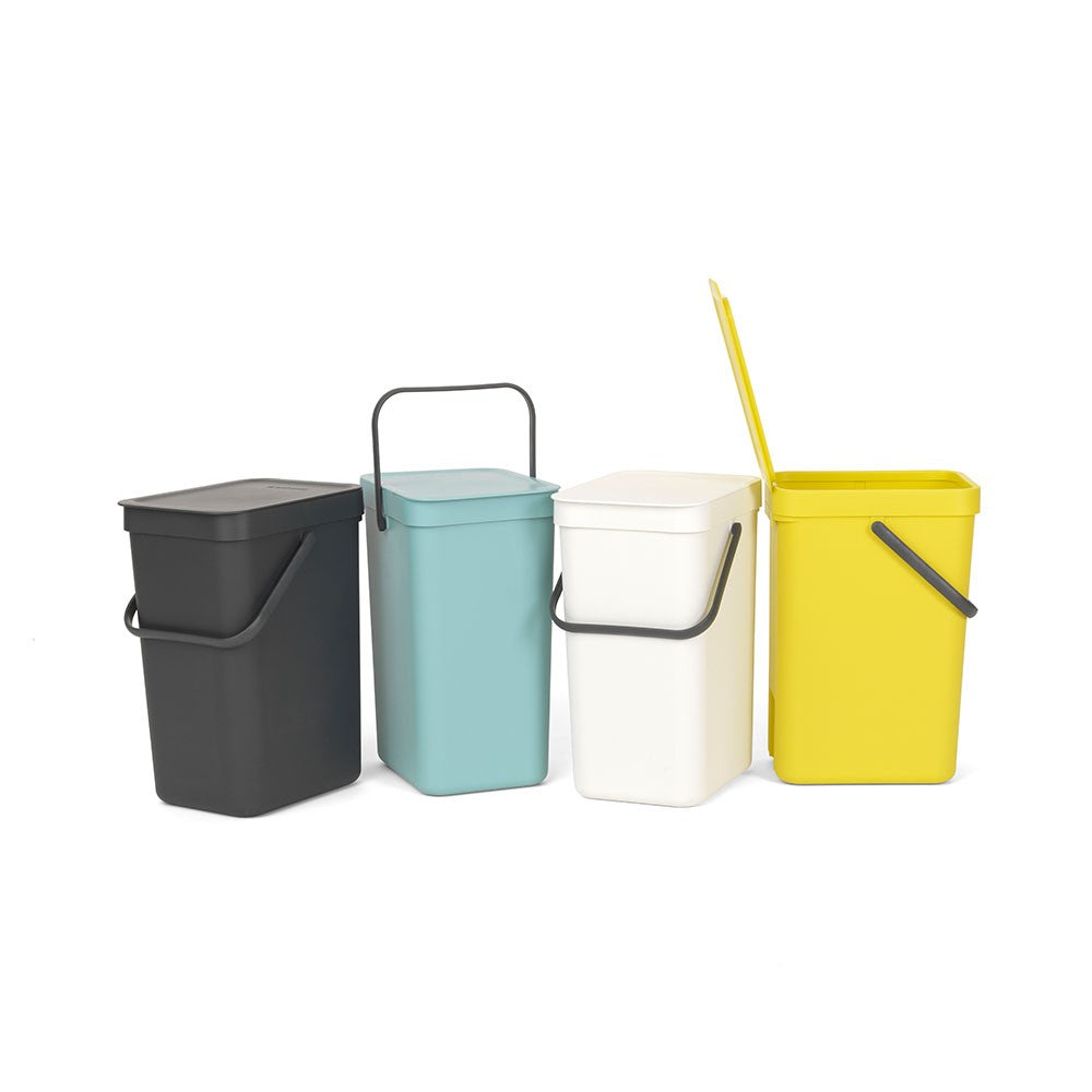 Brabantia Recyclingbox Sort & Go – 12 l – Kunststoff, rechteckig – dunkelgrau