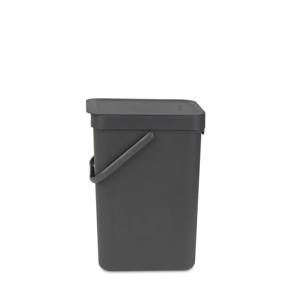 Brabantia Recyclingbox Sort & Go – 12 l – Kunststoff, rechteckig – dunkelgrau