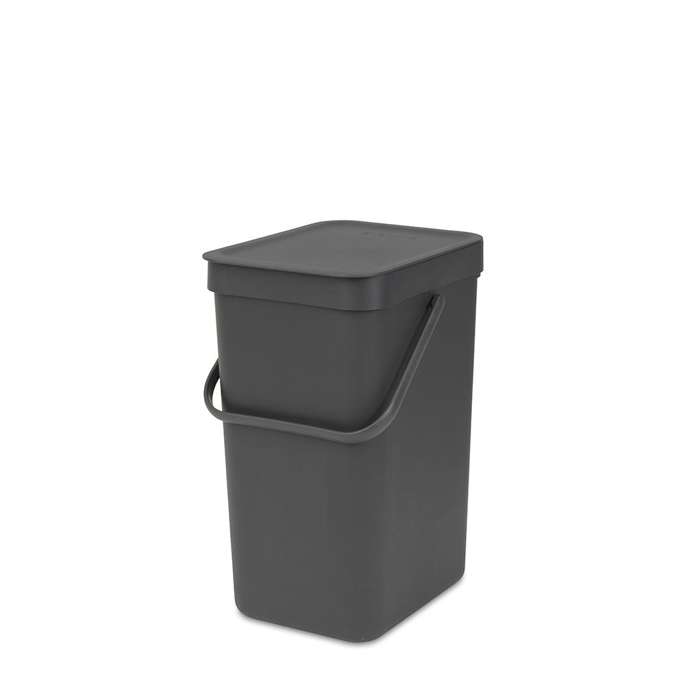 Brabantia Recyclingbox Sort & Go – 12 l – Kunststoff, rechteckig – dunkelgrau