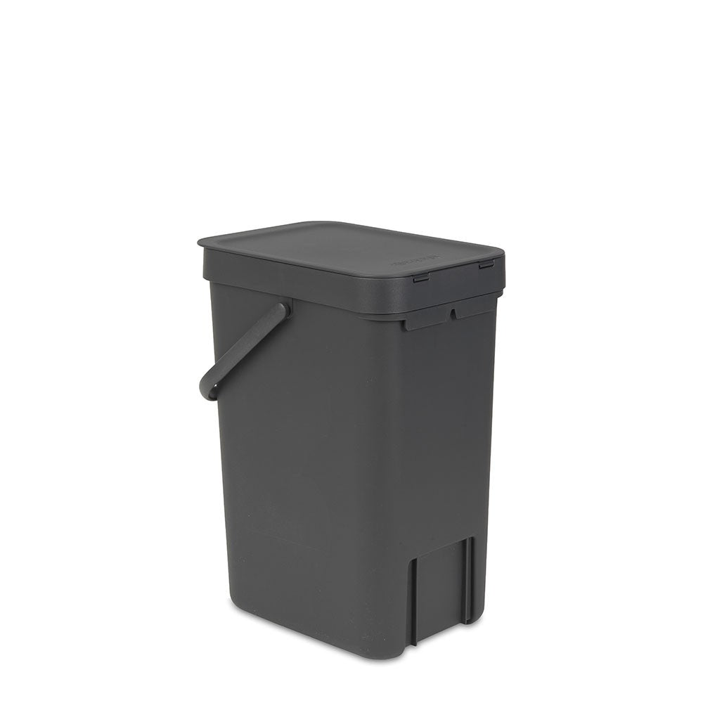 Brabantia Recyclingbox Sort & Go – 12 l – Kunststoff, rechteckig – dunkelgrau