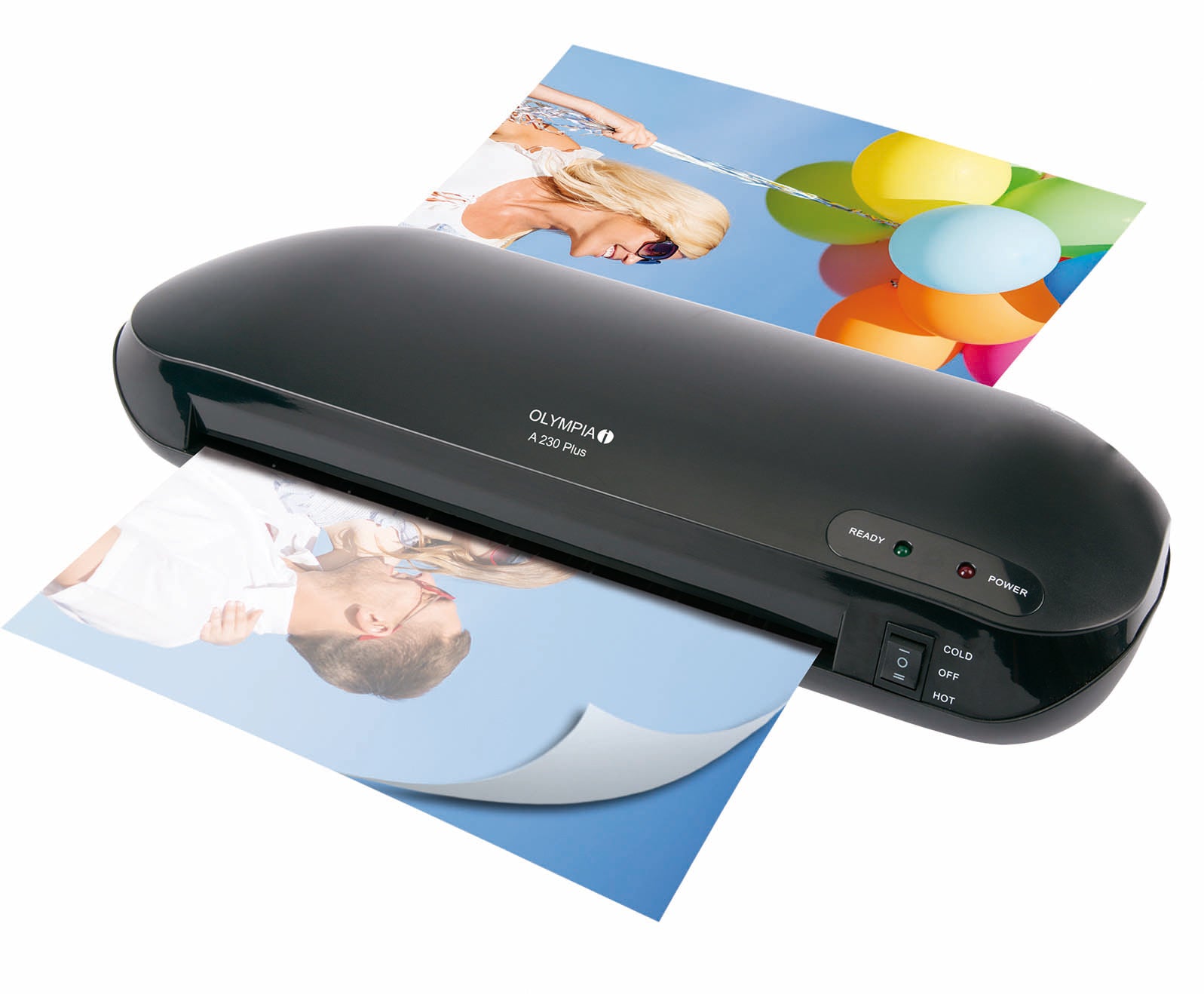 Olympia A230 Plus Laminiergerät A4 – Kalt-/Heisslaminator, bis 125 µm, 2 Rollen, 400 mm/min, schwarz