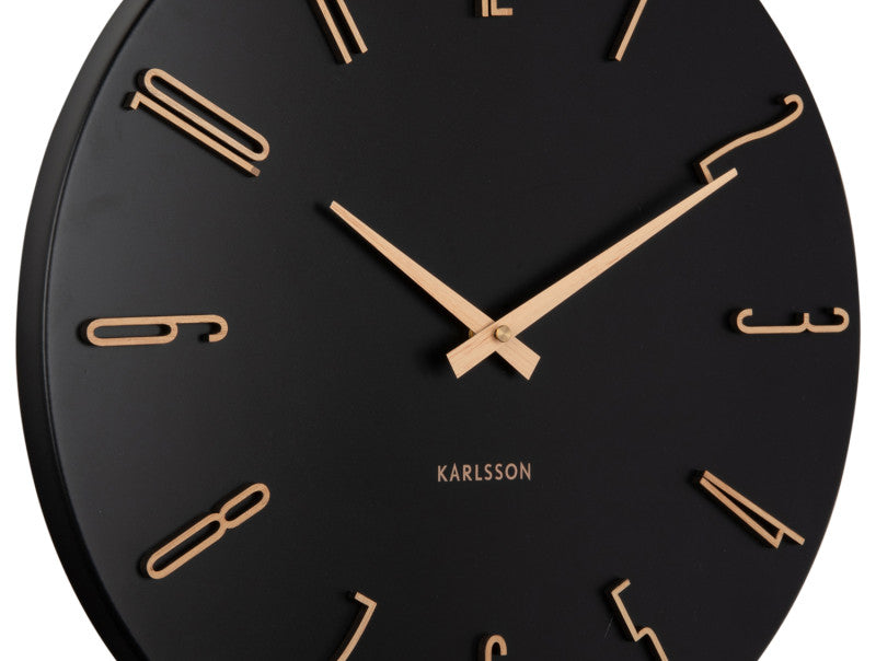 Karlsson Wanduhr Esmerado – Ø 40 cm, schwarz, Kunststoff