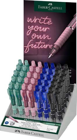 Faber-Castell Poly Ball View Kugelschreiber – 40er Pack, sortierte Farben, Druckmechanik