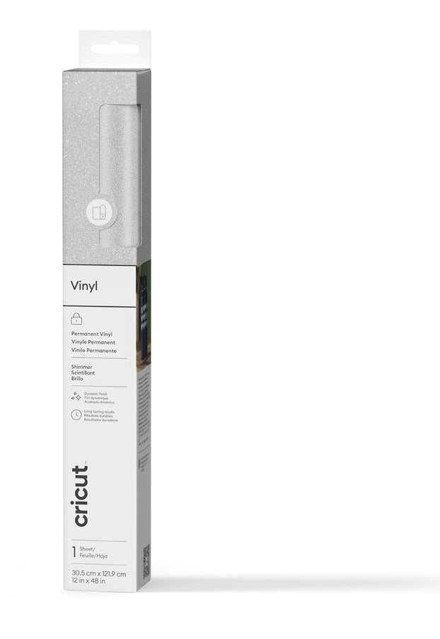 Cricut Vinylfolie (selbstklebend), Silber, glänzend, 30,5 cm × 1,22 m, 1 Rolle, für Schneideplotter