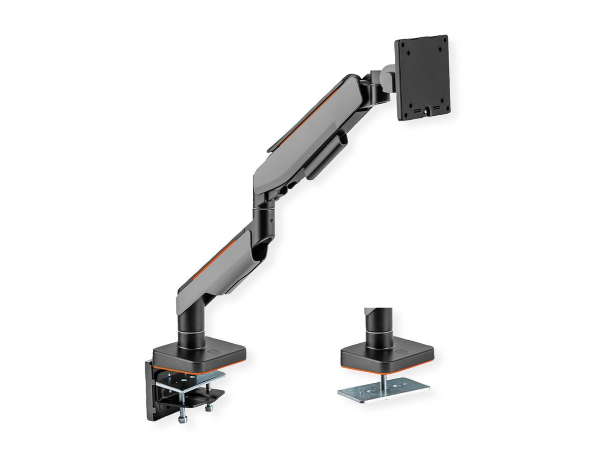 ROLINE Monitorarm Tischhalterung – Klemme/Durchführung – 1 Monitor – 17–49" – VESA 75×75/100×100 mm
