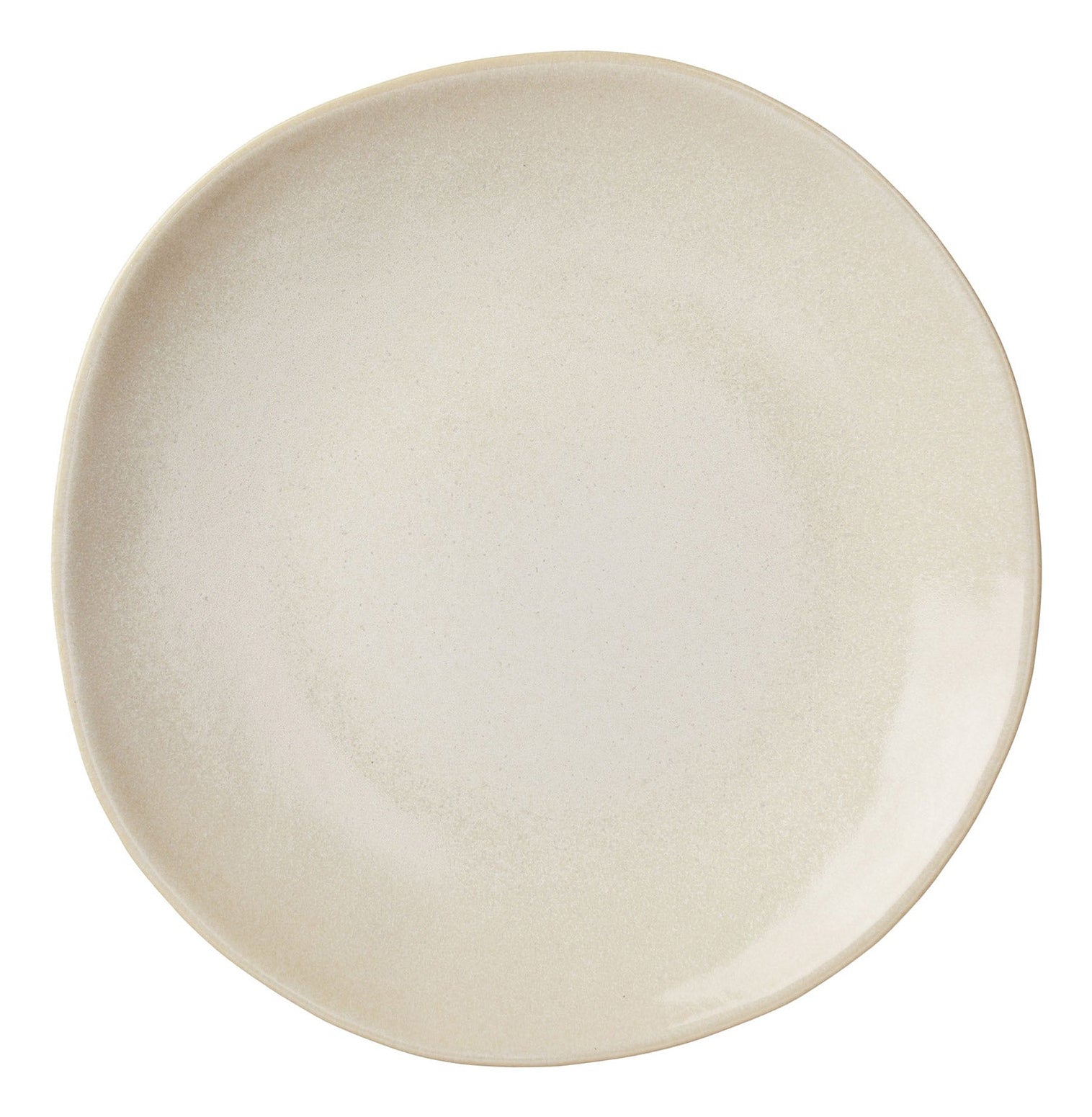 URBANARA Capela Speiseteller – Steingut, beige, Ø 28,0 cm, handgefertigt, spülmaschinenbeständig, 4 Stück