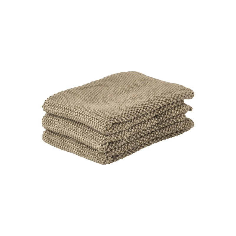 Zone Denmark Abwaschlappen – khaki – 27 × 27 cm – Baumwolle – 3er-Set