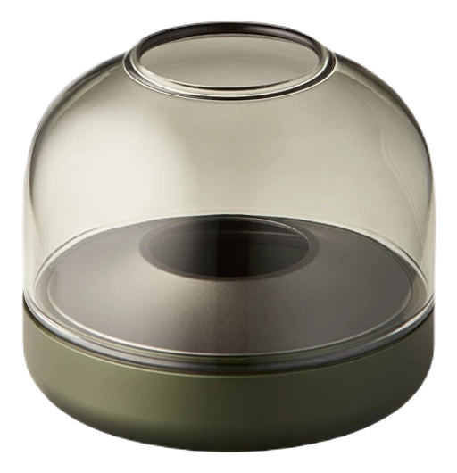 Kooduu Windlicht – Aluminium & Glas, grün – Ø 9 × 8 cm