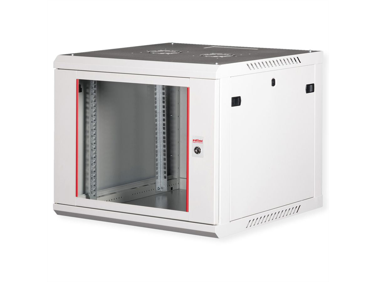 ROLINE Basic Plus – 19" Wandverteiler 9U, IP20, abschliessbar, 600 × 600 × 512 mm, lichtgrau