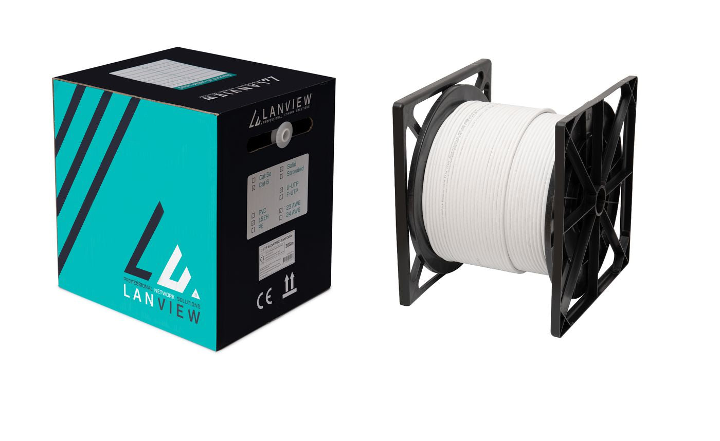 Lanview Cat6a U-FTP Netzwerkkabel – 305 m, weiss, LSZH