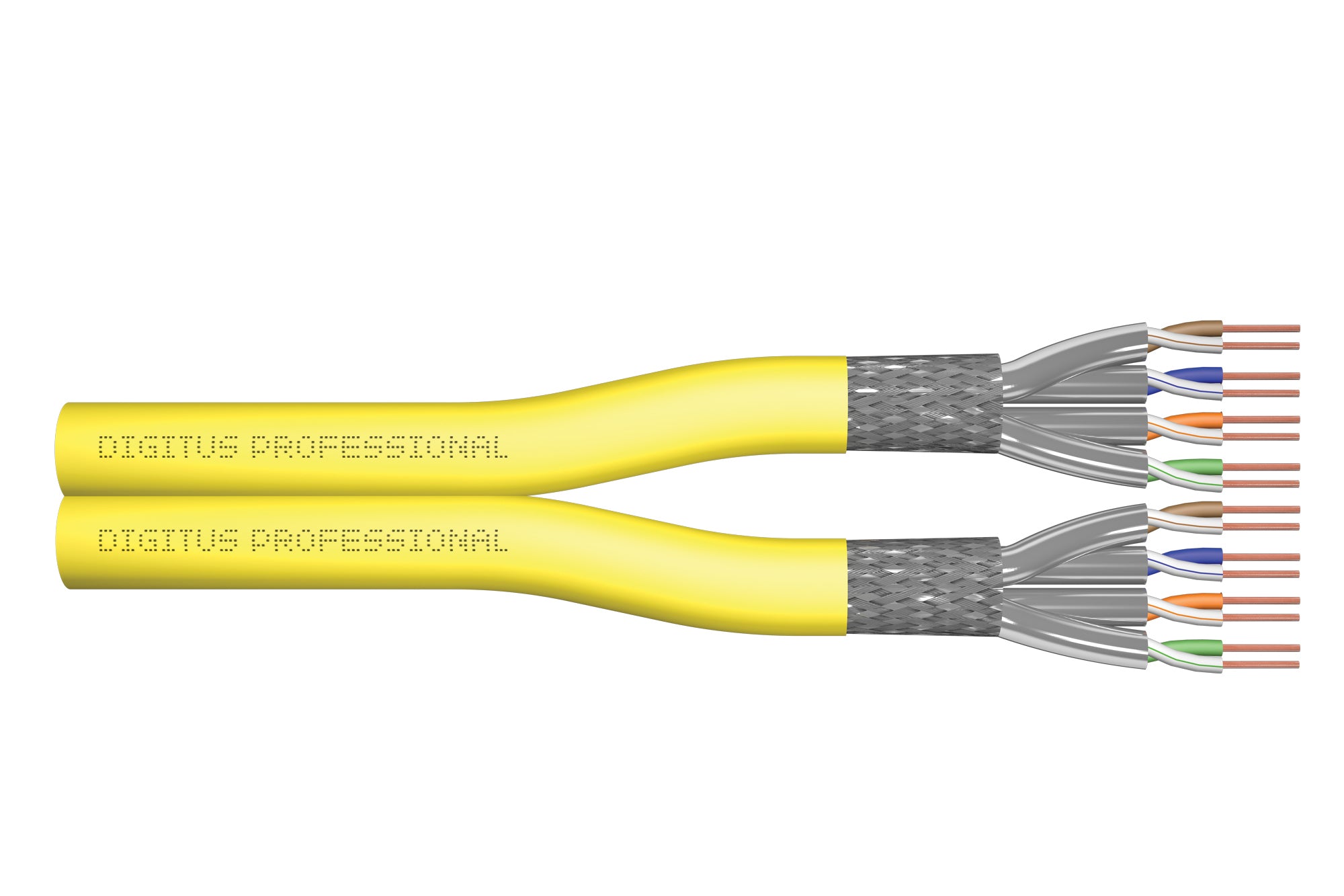 Digitus CAT 7A Verlegekabel – 500 m, Gelb, geschirmt (S/FTP), LSZH