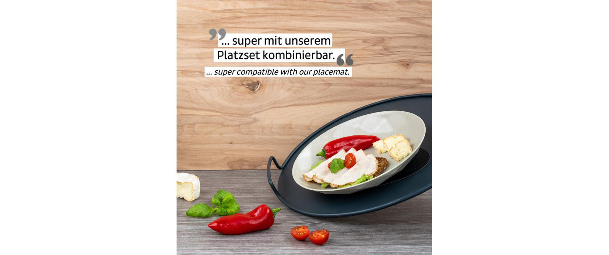 Silwy Frühstücksteller S0TE-1407-2-S – 2er Set, Ø 24 cm, H 3,7 cm, Kunststoff, Beige, stapelbar