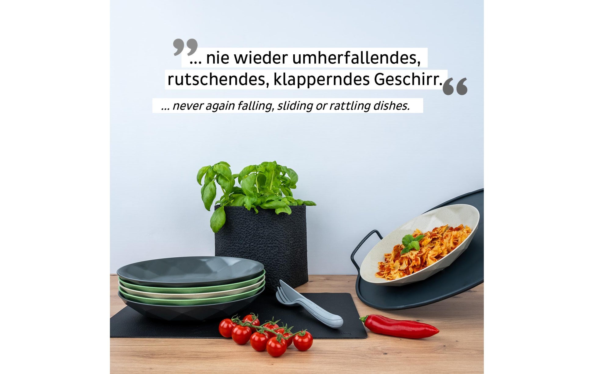Silwy Frühstücksteller S0TE-1407-2-S – 2er Set, Ø 24 cm, H 3,7 cm, Kunststoff, Beige, stapelbar