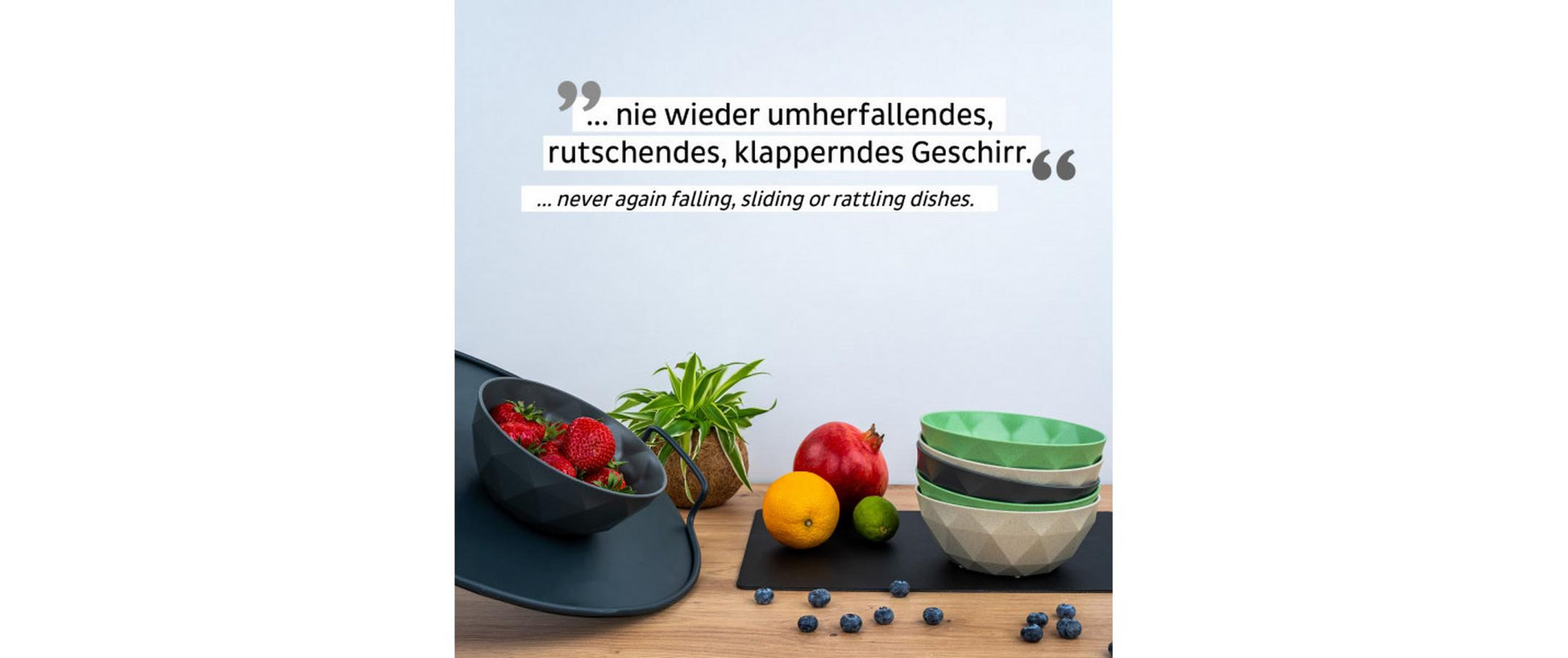 Silwy Suppenschüssel – 2er Set, 500 ml, Ø 16 cm, H 6,3 cm, Kunststoff, Grün, stapelbar