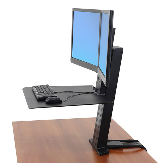 Ergotron WorkFit-SR – Tischhalterung, Dual, bis 24", 11,4 kg, höhenverstellbar, Lift, Neigen, Drehen, Schwarz