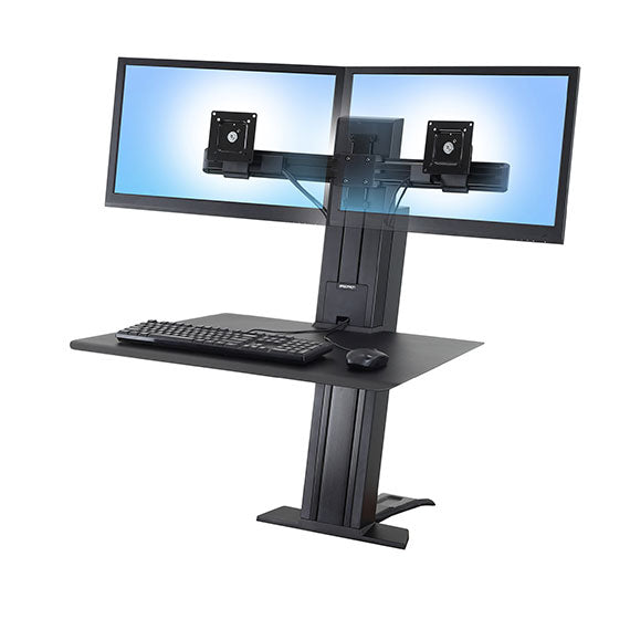 Ergotron WorkFit-SR – Tischhalterung, Dual, bis 24", 11,4 kg, höhenverstellbar, Lift, Neigen, Drehen, Schwarz