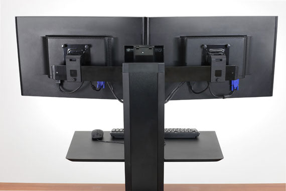 Ergotron WorkFit-SR – Tischhalterung, Dual, bis 24", 11,4 kg, höhenverstellbar, Lift, Neigen, Drehen, Schwarz