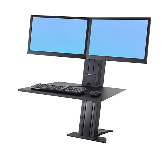 Ergotron WorkFit-SR – Tischhalterung, Dual, bis 24", 11,4 kg, höhenverstellbar, Lift, Neigen, Drehen, Schwarz