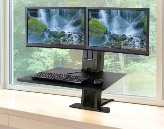 Ergotron WorkFit-SR – Tischhalterung, Dual, bis 24", 11,4 kg, höhenverstellbar, Lift, Neigen, Drehen, Schwarz