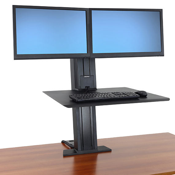 Ergotron WorkFit-SR – Tischhalterung, Dual, bis 24", 11,4 kg, höhenverstellbar, Lift, Neigen, Drehen, Schwarz