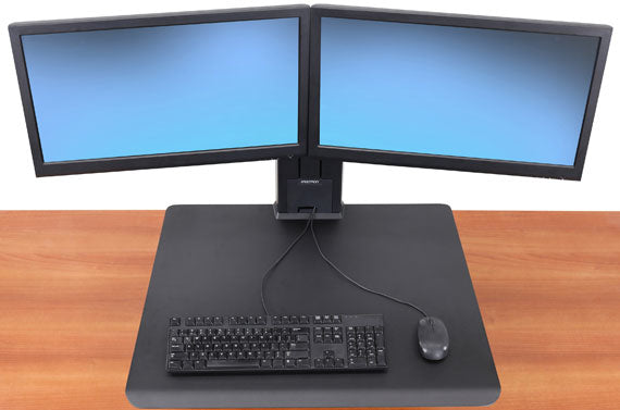 Ergotron WorkFit-SR – Tischhalterung, Dual, bis 24", 11,4 kg, höhenverstellbar, Lift, Neigen, Drehen, Schwarz