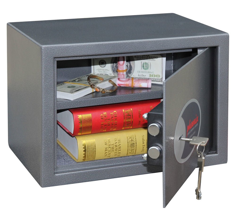 Phoenix Safe Co. Phoenix Möbeltresor VELA HOME SS0802K – Schlüsselschloss – 17 l – Boden-/Wandmontage – Graphit