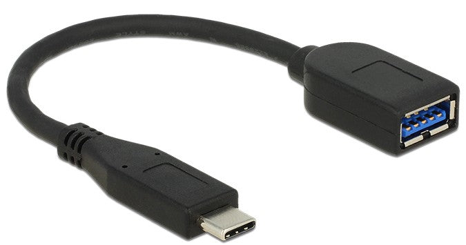 DeLOCK Adapter USB-C zu USB-A – USB 3.2 Gen 2 (10 Gbit/s), 0,1 m, Schwarz