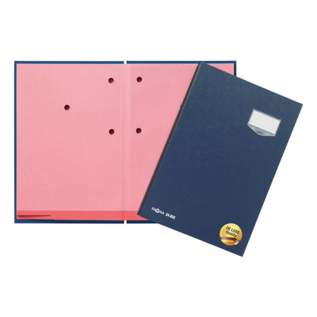 Pagna Unterschriftenmappe für A4 – 20 Fächer, Karton, Blau