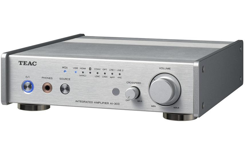 TEAC AI-303DA-X-S – Stereo-Verstärker, 50 W pro Kanal, DAC, Bluetooth 4.2, HDMI, Silber