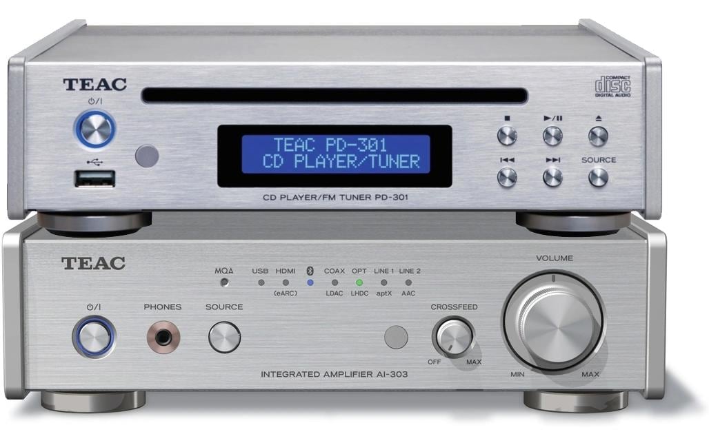 TEAC 300 Serie Set 1-S – Micro-/HiFi-Anlage – DAB+, CD, USB, Hi-Res-Audio – Silber