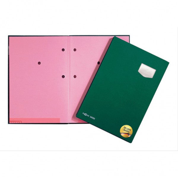 Pagna Unterschriftenmappe De Luxe A4 – 10 Fächer, Karton, Kunststoff, Grün