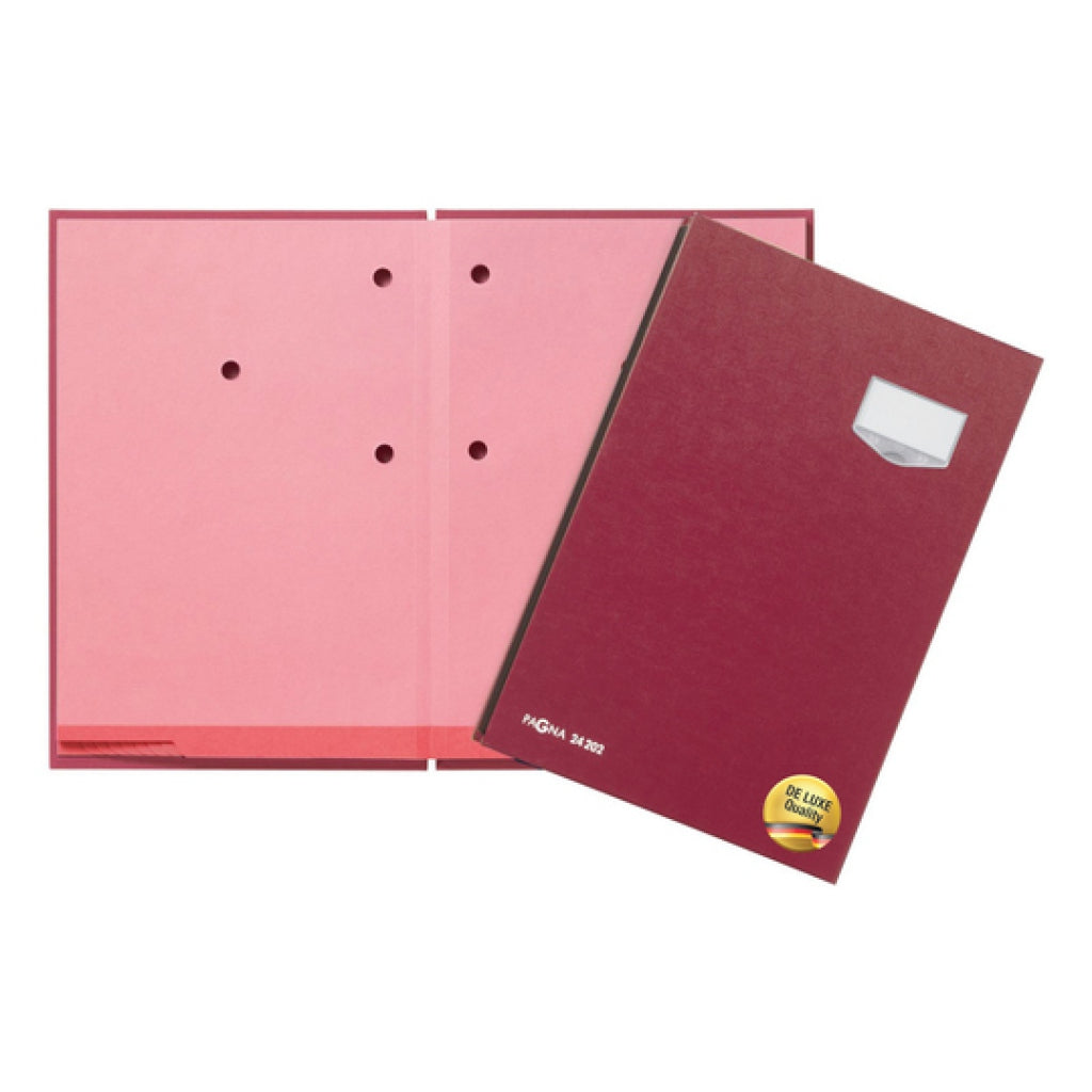 Pagna Unterschriftenmappe De Luxe A4 – 20 Fächer, Karton, Rot
