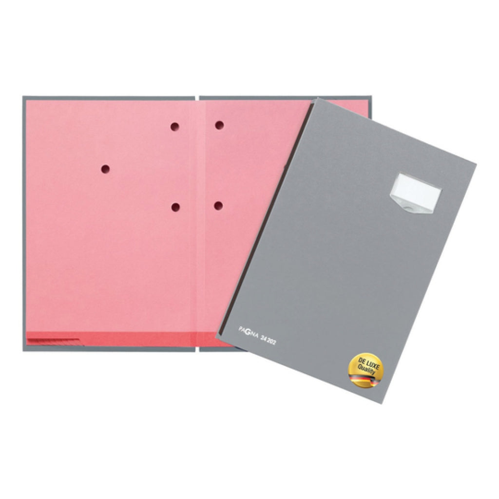 Pagna Unterschriftenmappe A4 – 20 Fächer, Karton, Kunststoff, Grau