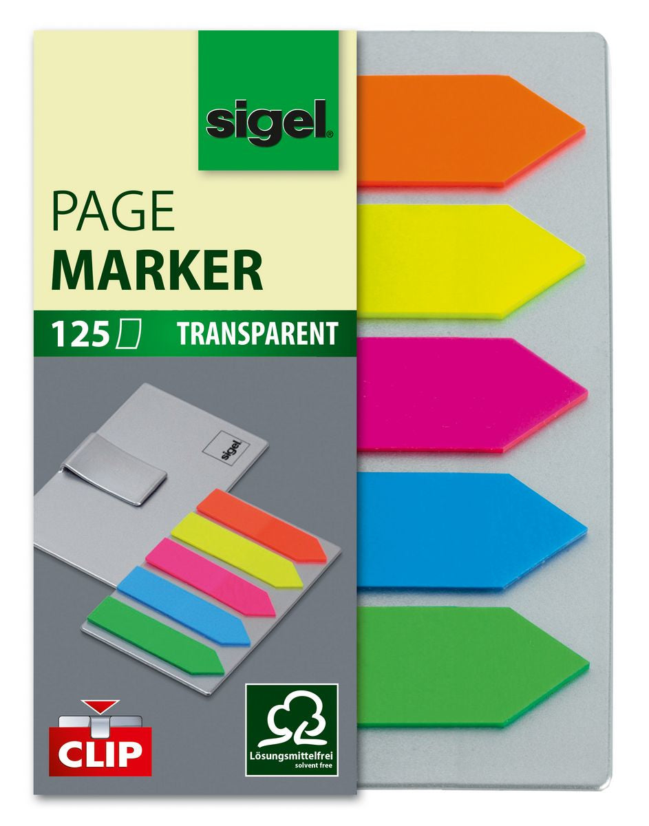 Sigel Markierstreifen/Index – 52 × 82 mm – sortiert, 125 Stück
