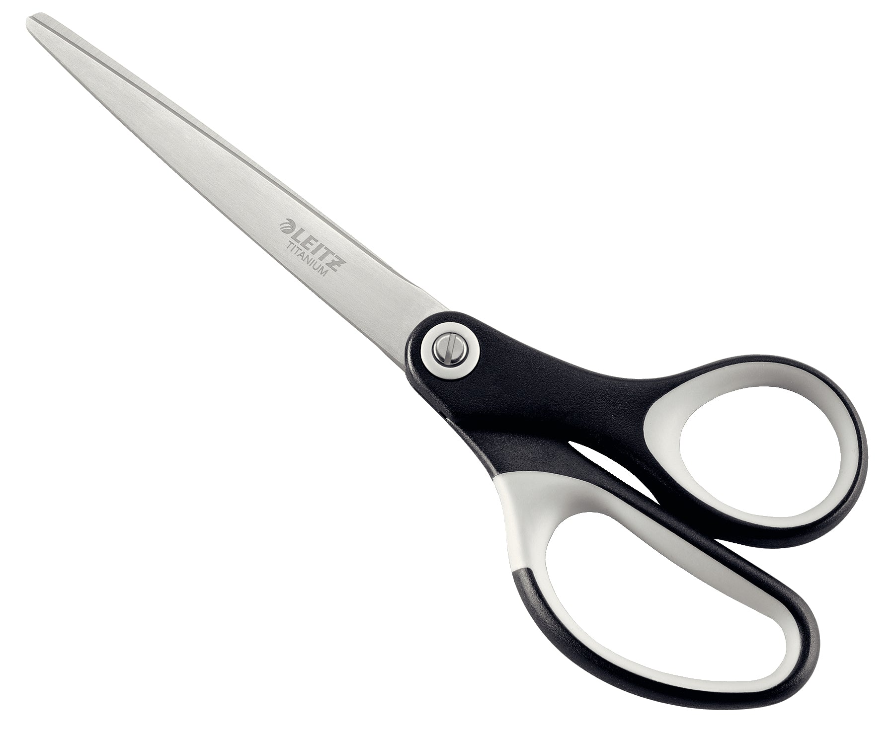 Leitz Universalschere – für Rechts- und Linkshänder, abgerundet, Softgrip, Kunststoff, schwarz