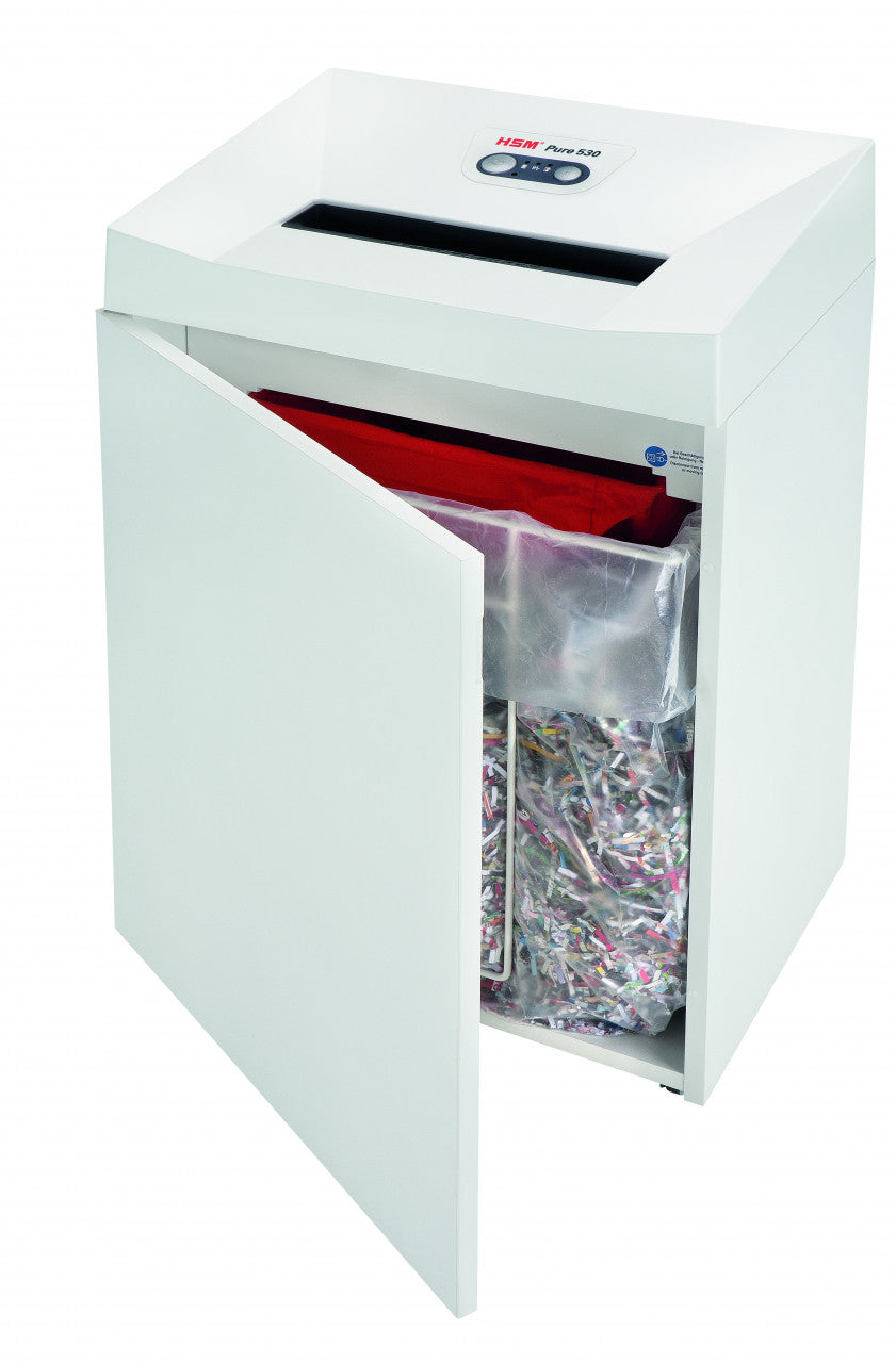HSM PURE 530 – Aktenvernichter, DIN P-4, Partikelschnitt 4,5 × 30 mm, 14–16 Blatt, 80 l