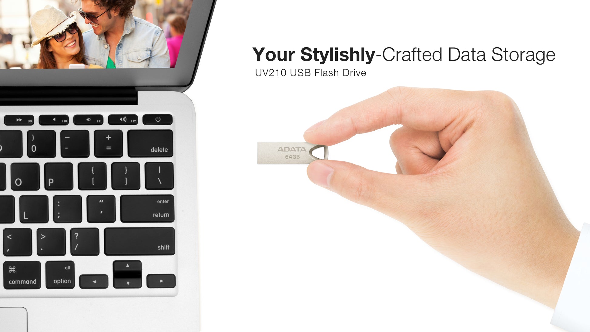 ADATA AUV210 – 64 GB, USB 2.0 (USB Typ-A), Metallgehäuse, Beige