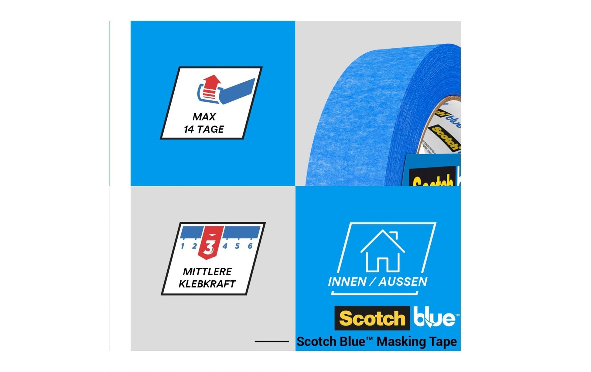 3M Malerband ScotchBlue 2090, blau – 24 mm × 41 m