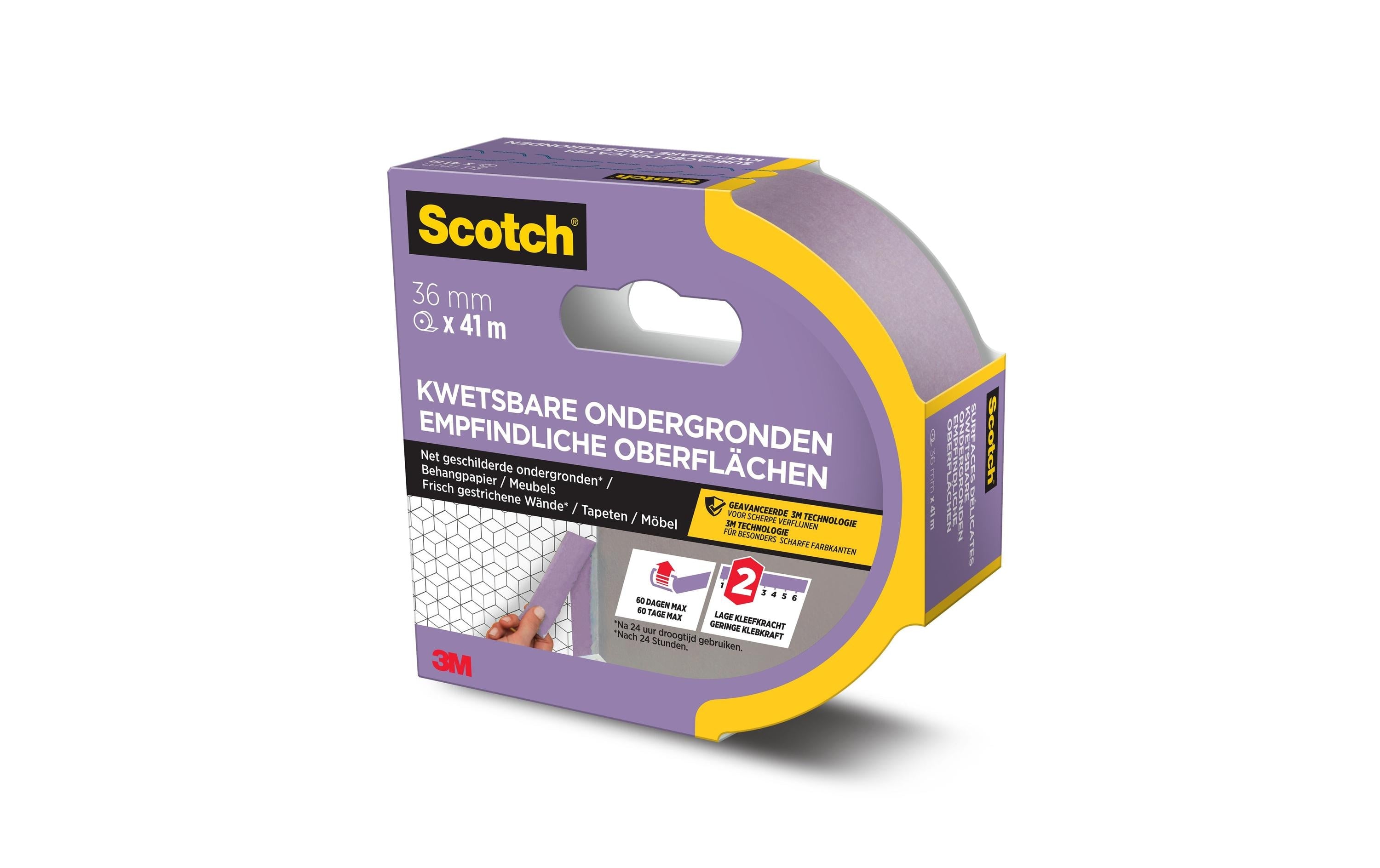 3M Malerband SensitiveSURFACE, rosa – 36 mm × 41 m