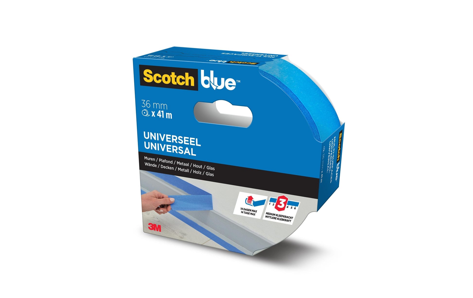 Scotch Malerband 2090, blau – 36 mm × 41 m, innen/aussen, UV-beständig, rückstandsfrei bis 14 Tage
