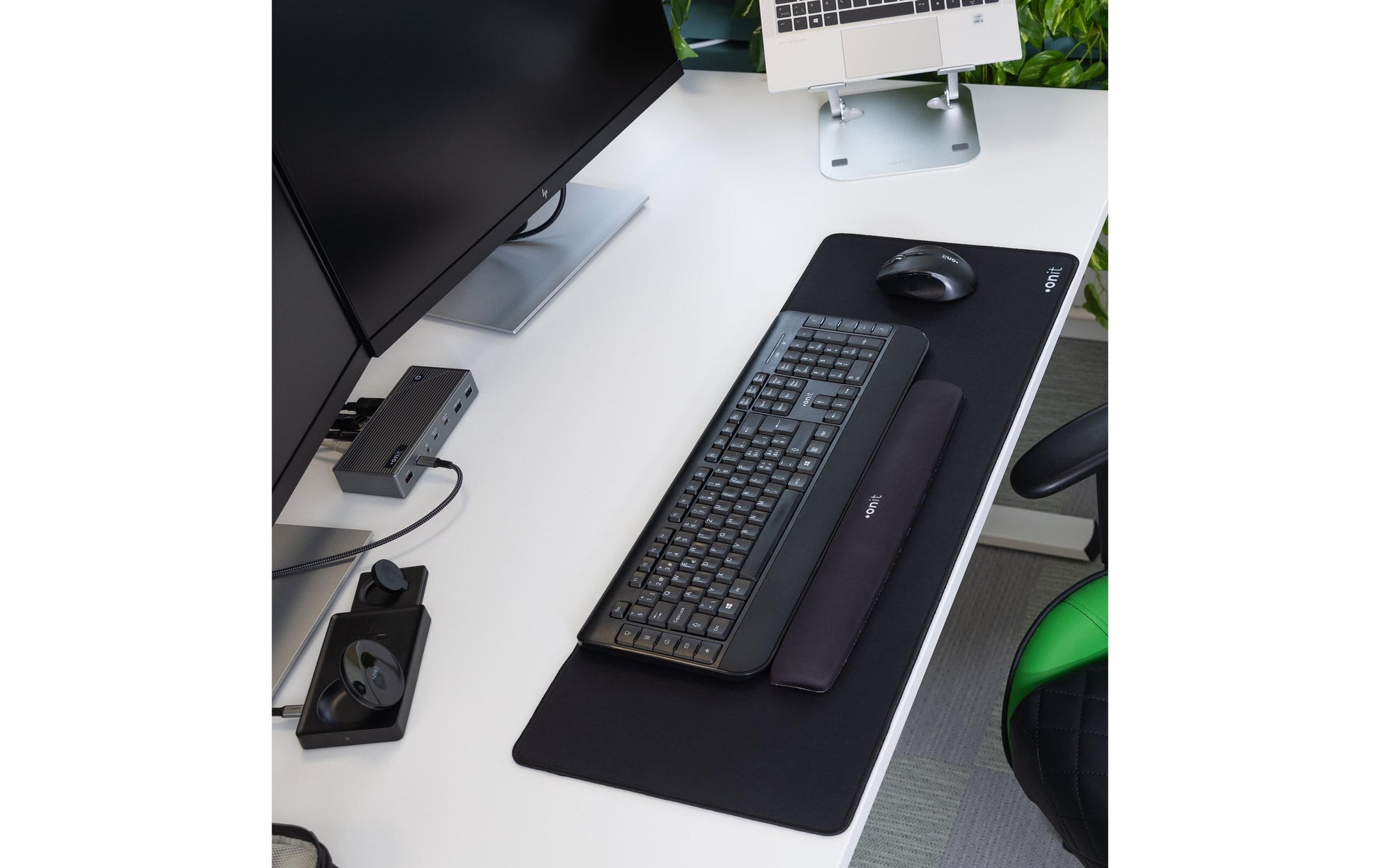 ONIT Handgelenkauflage für Tastatur – Gel – Schwarz – 400 × 60 mm – rutschfest