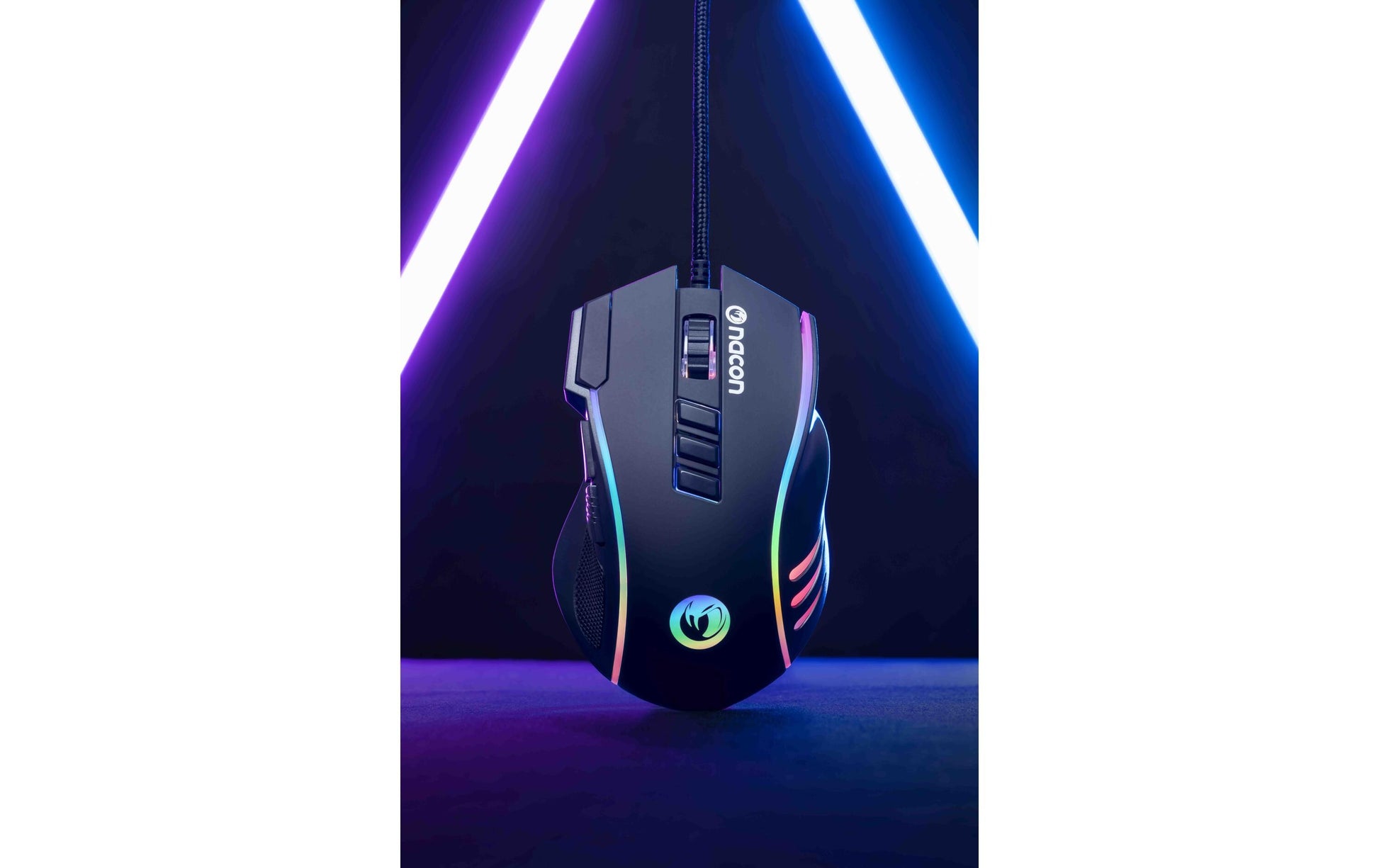 NACON GM-420 – Gaming-Maus – Kabelgebunden (USB-A), 12000 DPI, RGB-Beleuchtung, rechts, Schwarz