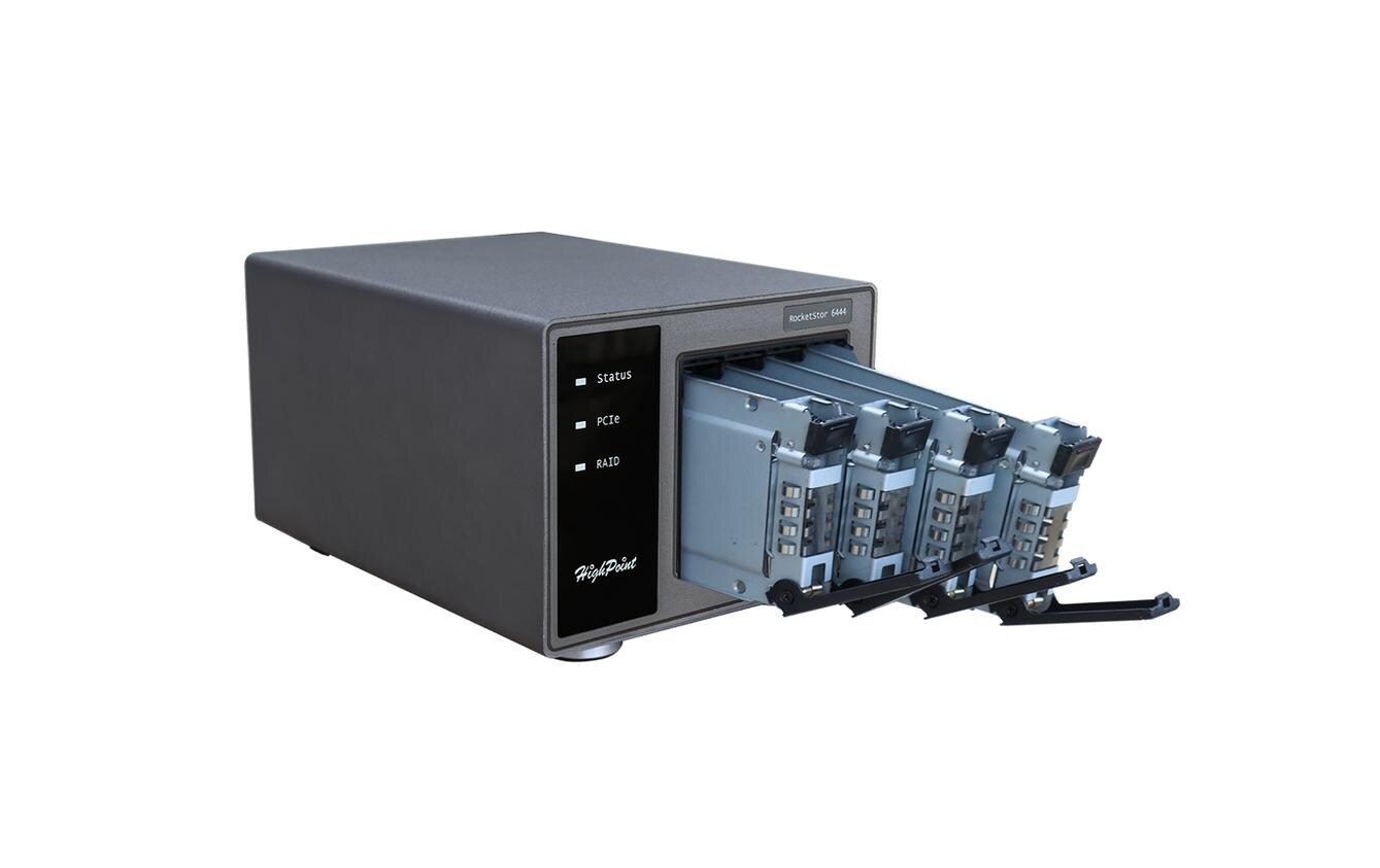 Highpoint SSD6444 – 4-Schacht Gehäuse – U.3 NVMe (SFF-8644), für 2,5" NVMe