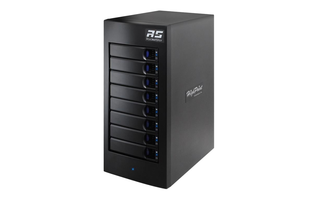 Highpoint RS6628A – 8-Schacht Gehäuse – Thunderbolt 3, für 2,5" HDD/SSD, SAS/SATA
