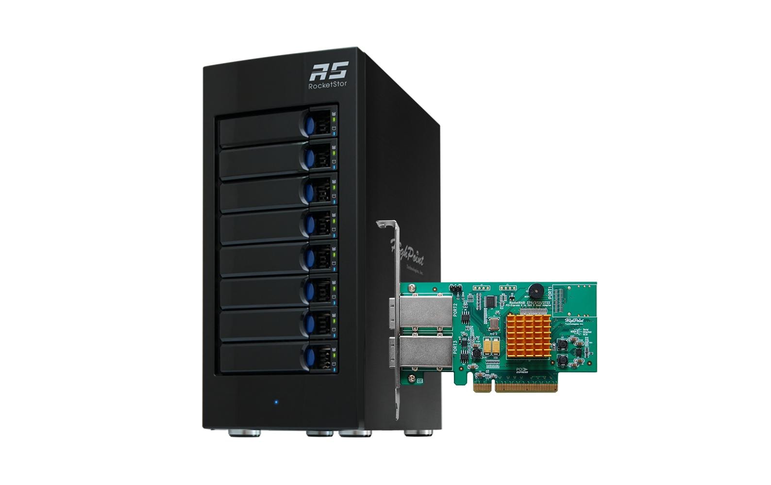 Highpoint RS6418TS – 8-Bay Gehäuse – SATA, für 2,5" HDD/SSD