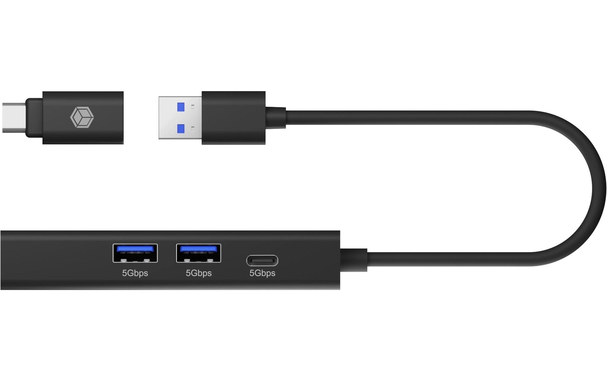 ICY BOX IB-1439-LAN USB-Hub – USB-A, 2× USB-A, 1× USB-C, GbE, für Windows/Mac/ChromeOS