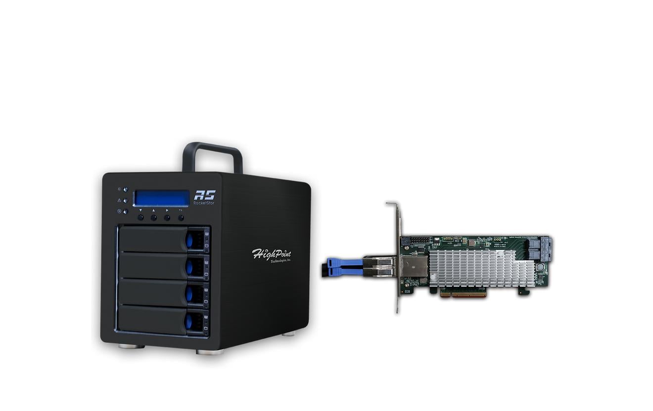 Highpoint RS6434TS – 4-Bay Desktop Gehäuse – SFF-8644, für 2,5" HDD/SSD, SAS