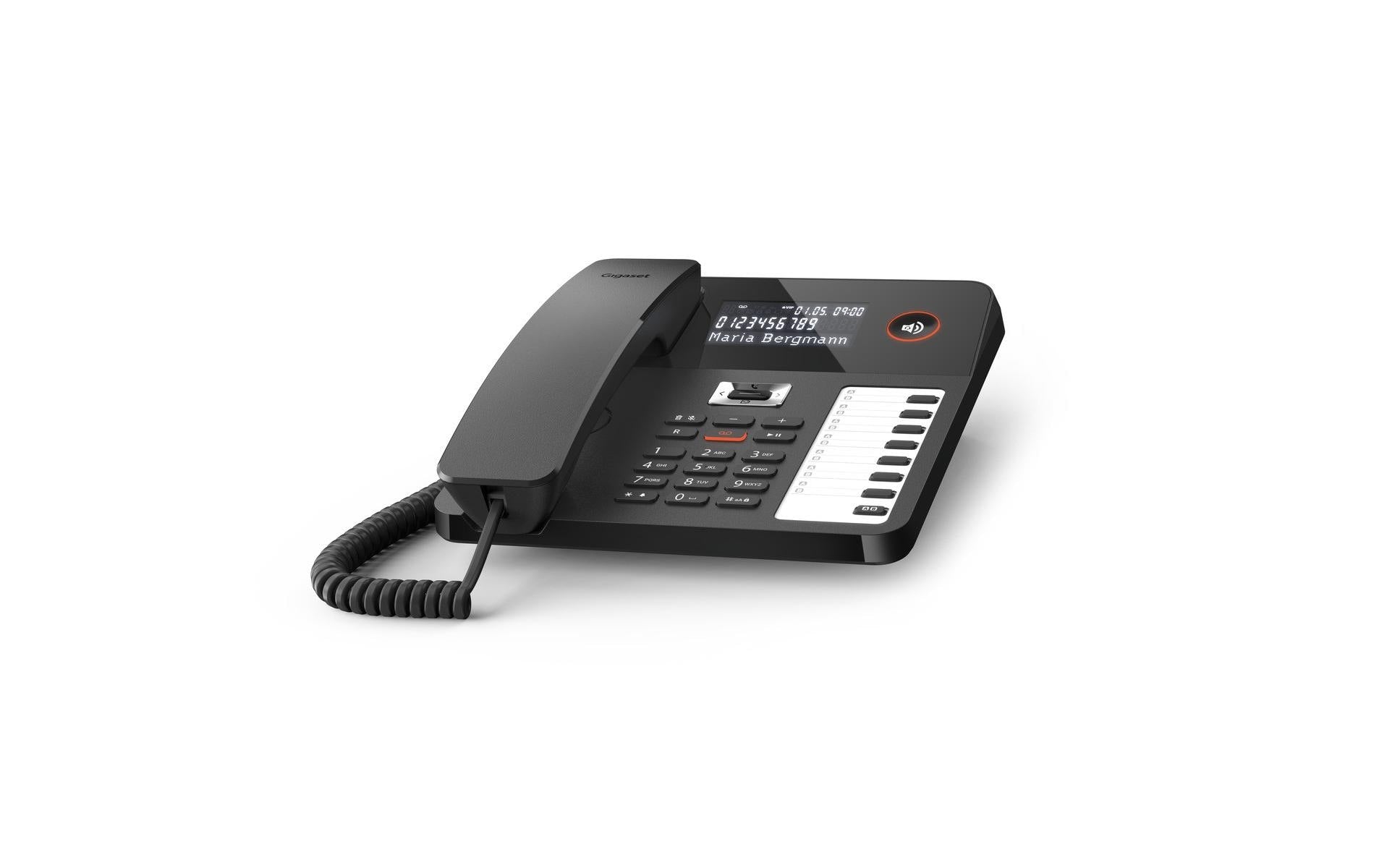 Gigaset DESK 800 A – DECT-Telefon, mit Anrufbeantworter, Freisprechen, Schwarz