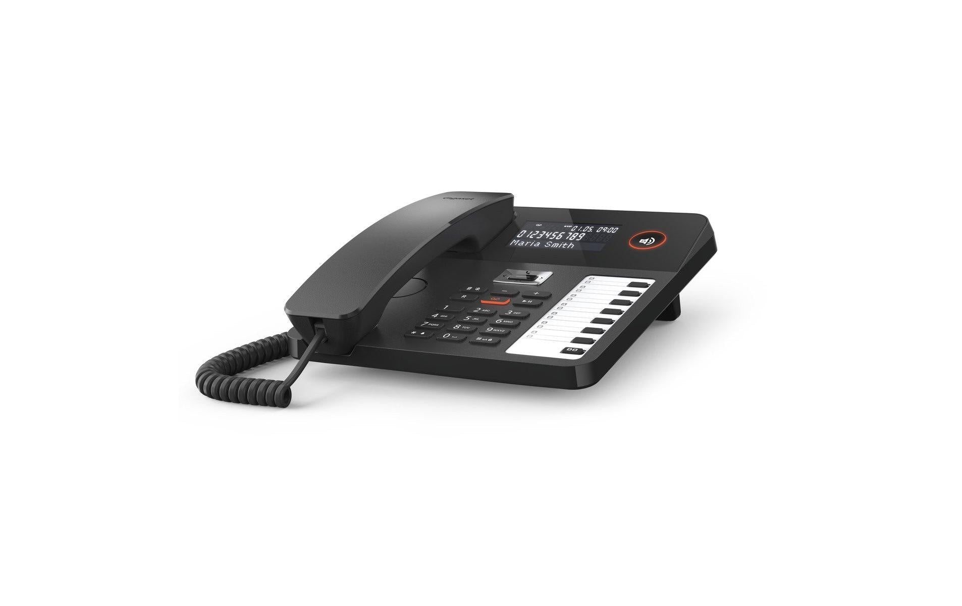 Gigaset DESK 800 A – DECT-Telefon, mit Anrufbeantworter, Freisprechen, Schwarz